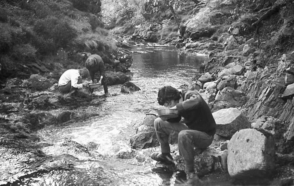 Panning for gold in the Kildonan Burn, Sutherland